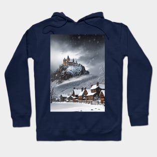 Graphic of a Winter Village in Barovia Hoodie